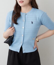 新色入荷【U.S. POLO ASSN. ×RMAF】ケーブル半袖カーディガン