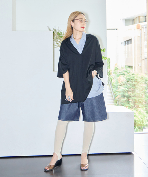CITYSHOP(シティーショップ)の「《追加》KEY NECK Tシャツ(Tシャツ/カットソー・レディース・ブラック/ホワイト・FREE)」の10枚目の写真