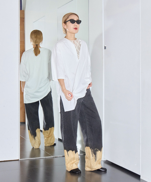 CITYSHOP(シティーショップ)の「《追加》KEY NECK Tシャツ(Tシャツ/カットソー・レディース・ブラック/ホワイト・FREE)」の12枚目の写真