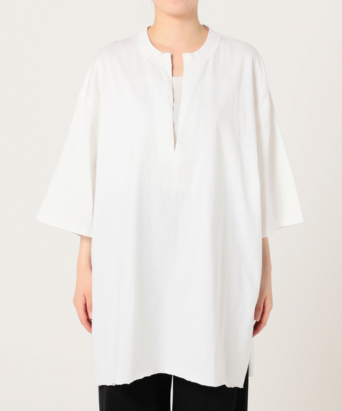 CITYSHOP(シティーショップ)の「《追加》KEY NECK Tシャツ(Tシャツ/カットソー・レディース・ブラック/ホワイト・FREE)」の5枚目の写真