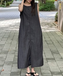 YUGA_YGMC Korean-style Denim I-line dress