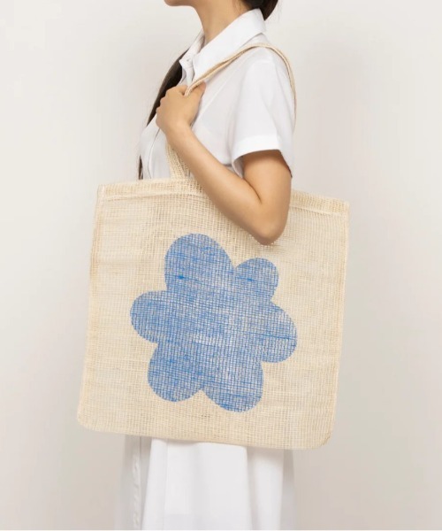 EARTH MADE（アースメイド）の「JUTE PRINT TOTE（トートバッグ・レディース・ピンク/ブルー/ブラック/イエロー・FREE）」の10枚目の写真