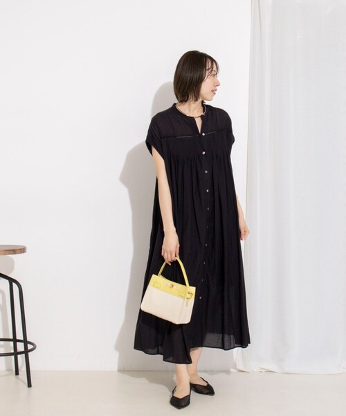 NOLLEY’S(ノーリーズ)の「ウォッシャブル前ボタンタックギャザーワンピース(ワンピース・レディース・ブラック/ブラウン/レッド・38)」の18枚目の写真