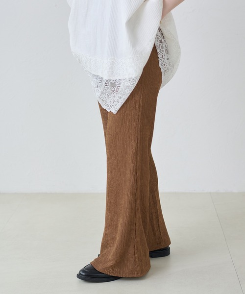 apres jour clair(アプレジュールクレア)の「【apres jour clair】カット楊柳フレアパンツ(その他パンツ・レディース・ダークブラウン/ブラウン系その他/ブラック・SMALL/MEDIUM/LARGE)」の7枚目の写真