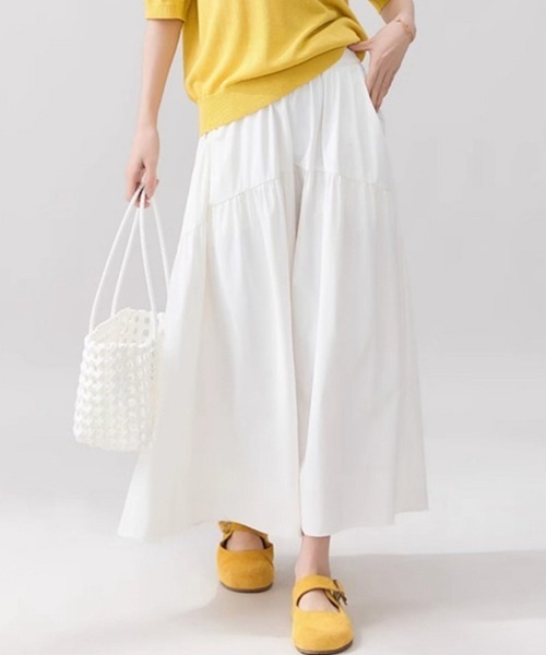 ONEP STAR(ワンピスター)の「ナチュラルティアードロングスカート(スカート・レディース・ホワイト/ブラック/イエロー・MEDIUM/LARGE/X-LARGE)」の2枚目の写真