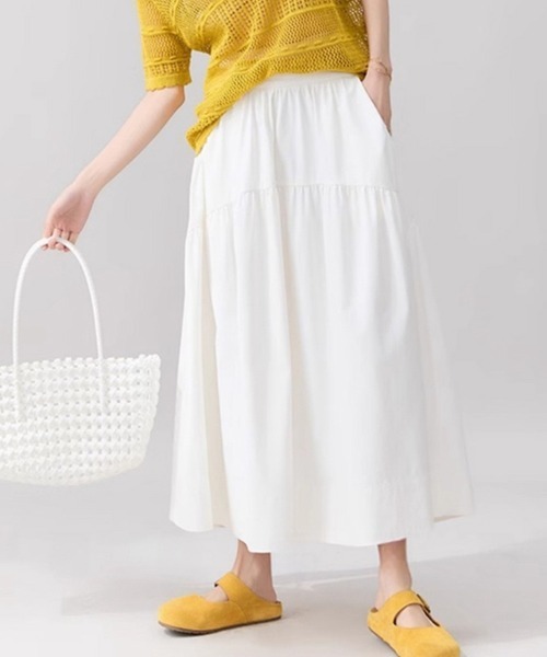 ONEP STAR(ワンピスター)の「ナチュラルティアードロングスカート(スカート・レディース・ホワイト/ブラック/イエロー・MEDIUM/LARGE/X-LARGE)」の11枚目の写真
