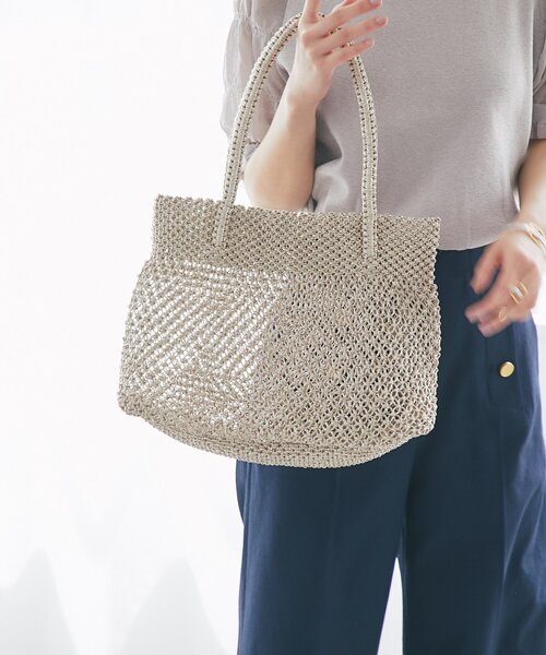 La boutique BonBon（ラブティックボンボン）の「【バグマティ】メタリッククロシェトートバッグ（トートバッグ・レディース・ピンク/ゴールド・FREE）」の4枚目の写真