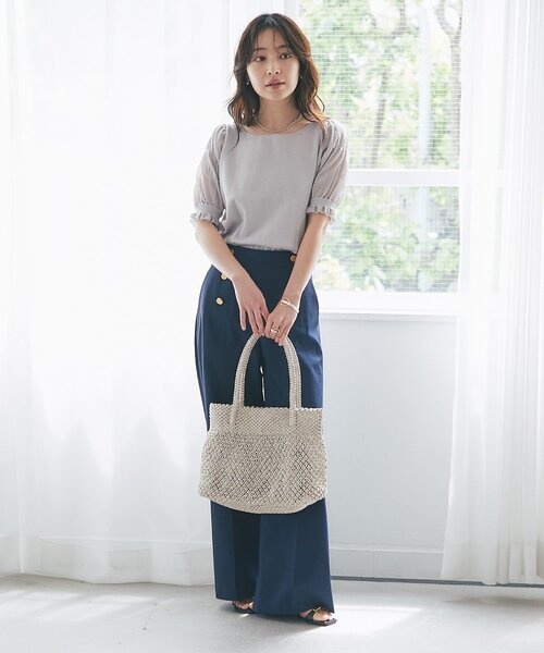 La boutique BonBon（ラブティックボンボン）の「【バグマティ】メタリッククロシェトートバッグ（トートバッグ・レディース・ピンク/ゴールド・FREE）」の5枚目の写真