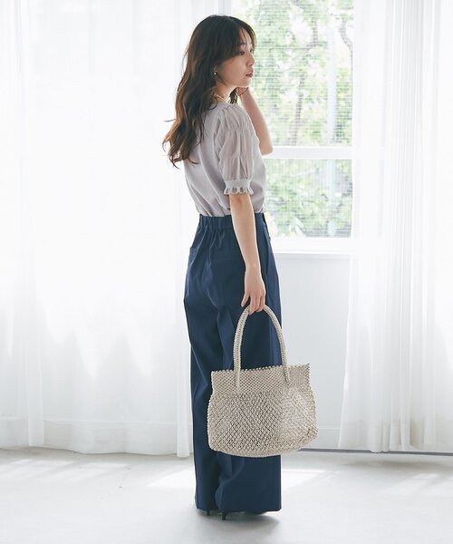 La boutique BonBon（ラブティックボンボン）の「【バグマティ】メタリッククロシェトートバッグ（トートバッグ・レディース・ピンク/ゴールド・FREE）」の6枚目の写真