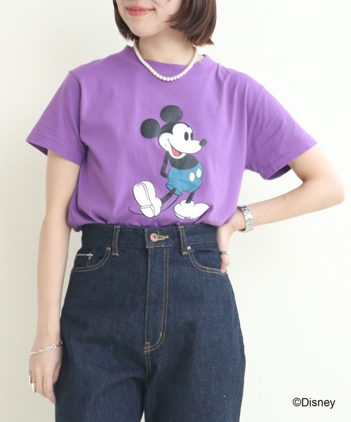 CHILD WOMAN(チャイルドウーマン)の「ミッキーマウス/プリントTシャツ(Tシャツ/カットソー・レディース・ピンク/イエロー/グレー/パープル/ブルー・FREE)」の3枚目の写真