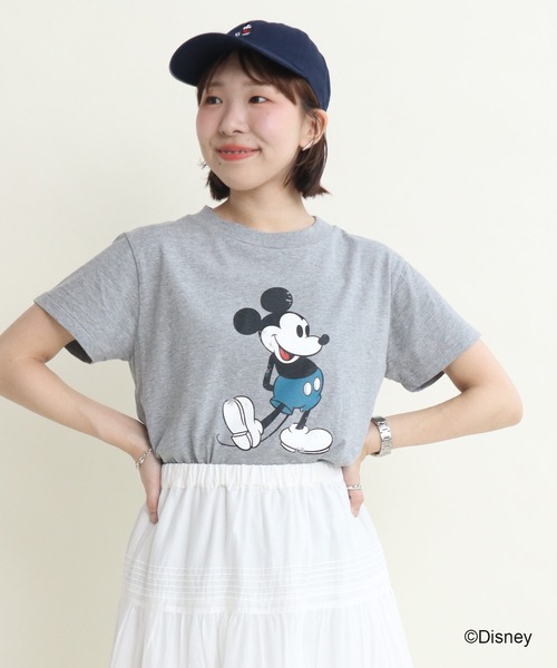 CHILD WOMAN(チャイルドウーマン)の「ミッキーマウス/プリントTシャツ(Tシャツ/カットソー・レディース・ピンク/イエロー/グレー/パープル/ブルー・FREE)」の1枚目の写真