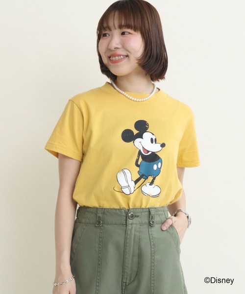 CHILD WOMAN(チャイルドウーマン)の「ミッキーマウス/プリントTシャツ(Tシャツ/カットソー・レディース・ピンク/イエロー/グレー/パープル/ブルー・FREE)」の4枚目の写真