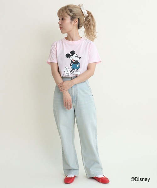 CHILD WOMAN(チャイルドウーマン)の「ミッキーマウス/プリントTシャツ(Tシャツ/カットソー・レディース・ピンク/イエロー/グレー/パープル/ブルー・FREE)」の7枚目の写真