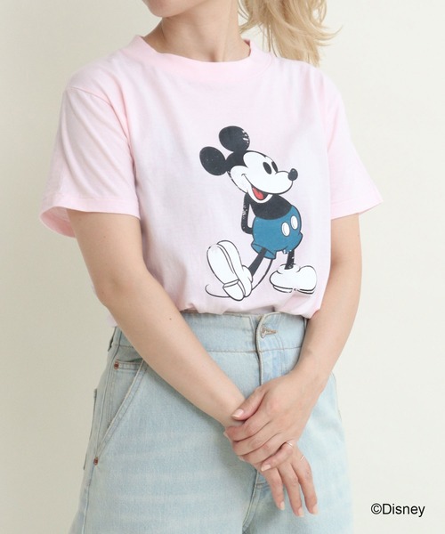 CHILD WOMAN(チャイルドウーマン)の「ミッキーマウス/プリントTシャツ(Tシャツ/カットソー・レディース・ピンク/イエロー/グレー/パープル/ブルー・FREE)」の8枚目の写真