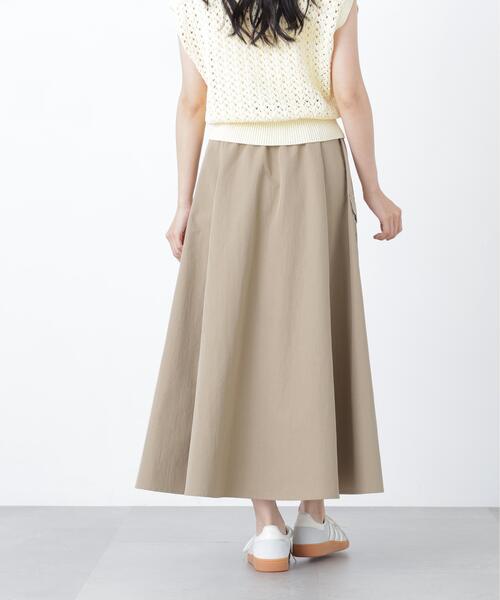 N.(N. Natural Beauty Basic)(エヌエヌナチュラルビューティーベーシック)の「ワークディテールフレアスカート(スカート・レディース・ベージュ/ダークブラウン・MEDIUM/P/S)」の7枚目の写真