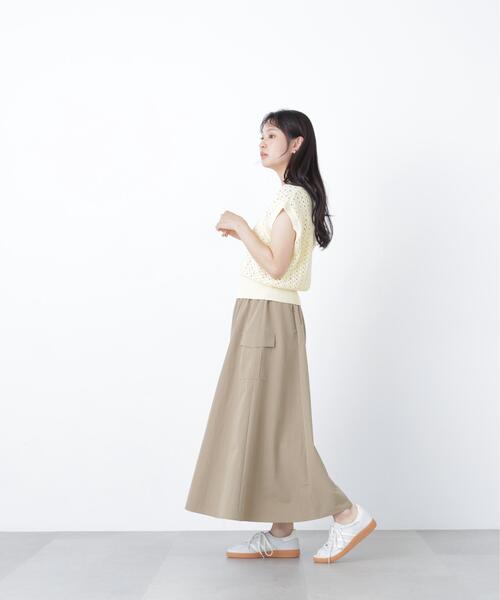 N.(N. Natural Beauty Basic)(エヌエヌナチュラルビューティーベーシック)の「ワークディテールフレアスカート(スカート・レディース・ベージュ/ダークブラウン・MEDIUM/P/S)」の9枚目の写真