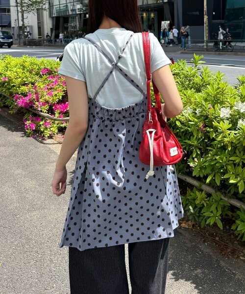 CIAOPANIC(チャオパニック)の「(ドット柄・無地)プリーツキャミチュニックワンピース(チュニック・レディース・ベージュ/グレー/チャコールグレー・ONE SIZE)」の9枚目の写真