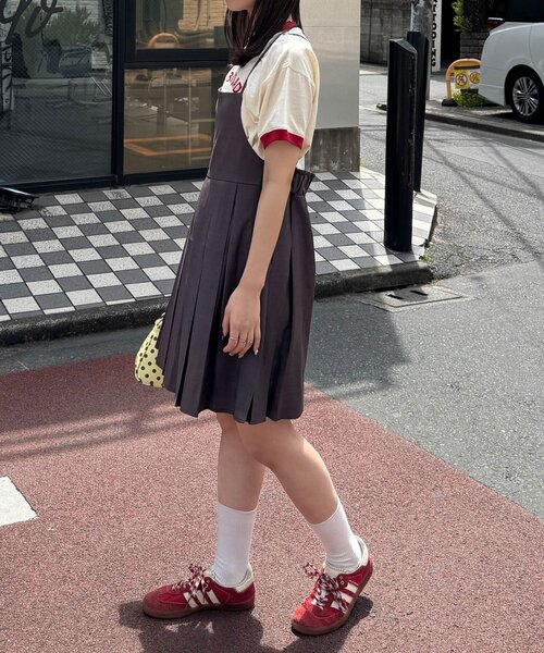 CIAOPANIC(チャオパニック)の「(ドット柄・無地)プリーツキャミチュニックワンピース(チュニック・レディース・ベージュ/グレー/チャコールグレー・ONE SIZE)」の20枚目の写真