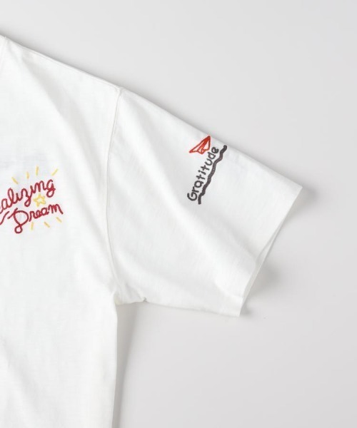 Right-on（ライトオン）の「スラブ刺繍ロゴ半袖Tシャツ（Tシャツ/カットソー・メンズ・ホワイト/ブラック・S/M/L/XL）」の7枚目の写真