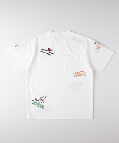 Right-on（ライトオン）の「スラブ刺繍ロゴ半袖Tシャツ（Tシャツ/カットソー・メンズ・ホワイト/ブラック・S/M/L/XL）」の9枚目の写真