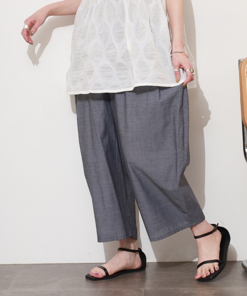 FUNALIVE(ファンアライブ)の「コットンシャンブレー ワイドタックパンツ 26SS(その他パンツ・レディース・ネイビー系2/ブラック系2・FREE)」の22枚目の写真