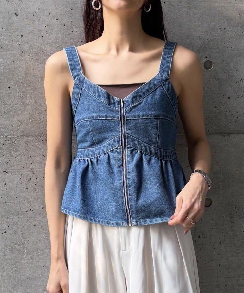 CIEL'AIR(シエルエアー)の「DENIM BUSTIER(デニムビスチェ)(その他トップス・レディース・ブルー/ブラック・FREE)」の2枚目の写真