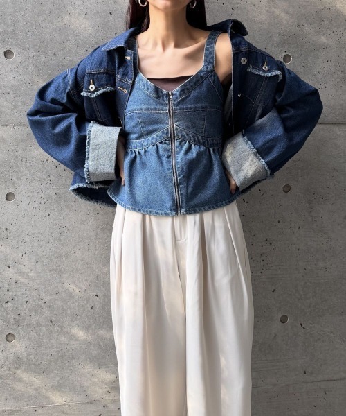 CIEL'AIR(シエルエアー)の「DENIM BUSTIER(デニムビスチェ)(その他トップス・レディース・ブルー/ブラック・FREE)」の20枚目の写真