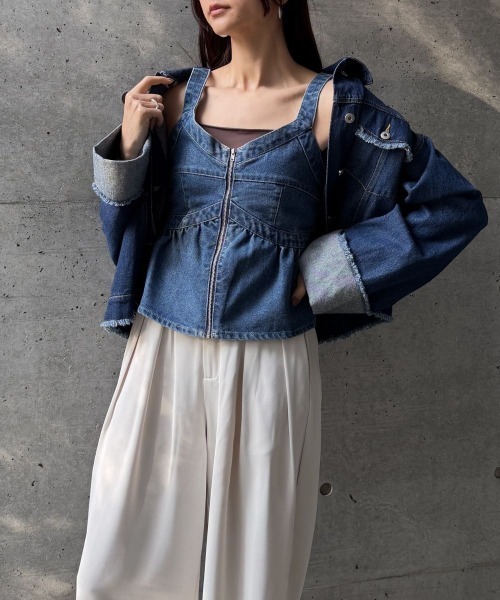 CIEL'AIR(シエルエアー)の「DENIM BUSTIER(デニムビスチェ)(その他トップス・レディース・ブルー/ブラック・FREE)」の22枚目の写真