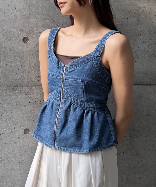 CIEL'AIR(シエルエアー)の「DENIM BUSTIER(デニムビスチェ)(その他トップス・レディース・ブルー/ブラック・FREE)」の14枚目の写真