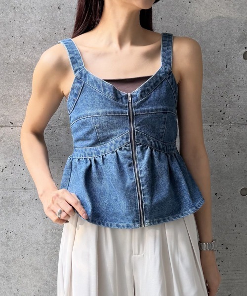 CIEL'AIR(シエルエアー)の「DENIM BUSTIER(デニムビスチェ)(その他トップス・レディース・ブルー/ブラック・FREE)」の12枚目の写真