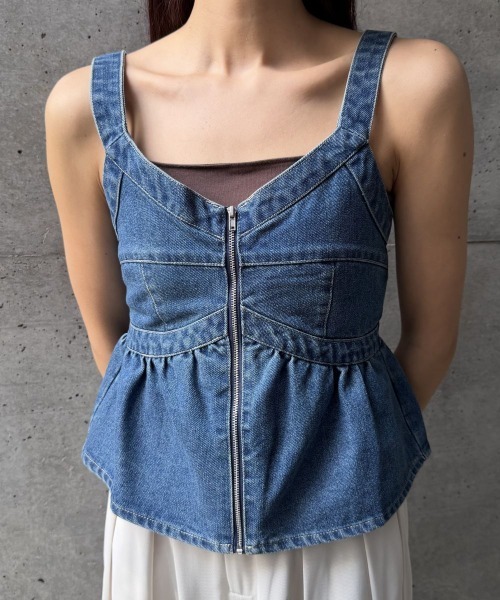 CIEL'AIR(シエルエアー)の「DENIM BUSTIER(デニムビスチェ)(その他トップス・レディース・ブルー/ブラック・FREE)」の18枚目の写真