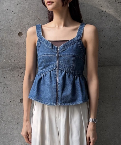 CIEL'AIR(シエルエアー)の「DENIM BUSTIER(デニムビスチェ)(その他トップス・レディース・ブルー/ブラック・FREE)」の16枚目の写真