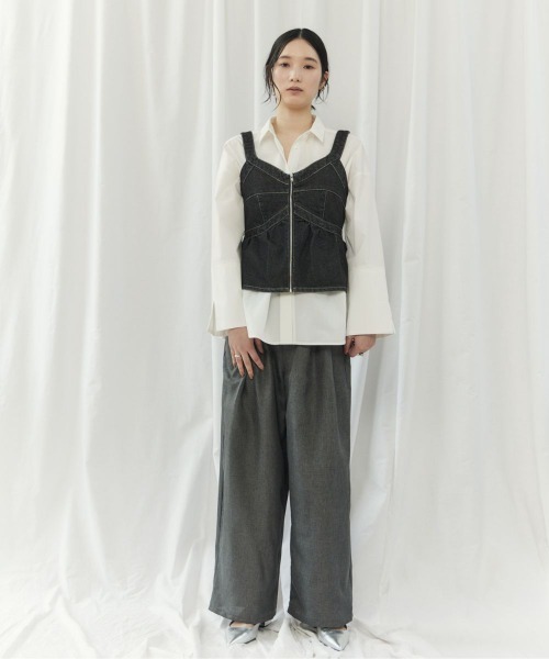 CIEL'AIR(シエルエアー)の「DENIM BUSTIER(デニムビスチェ)(その他トップス・レディース・ブルー/ブラック・FREE)」の3枚目の写真