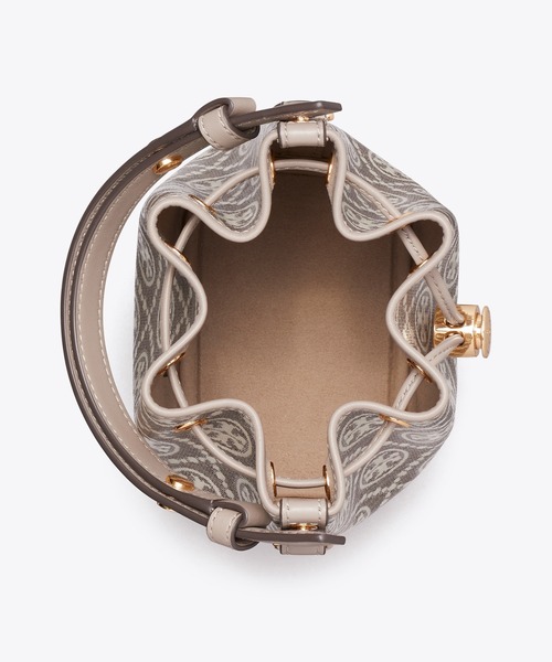 TORY BURCH（トリーバーチ）の「Tモノグラム コーテッドジャガード ミニ バケットバッグ（ショルダーバッグ・レディース・ダークブラウン・ONE SIZE）」の3枚目の写真