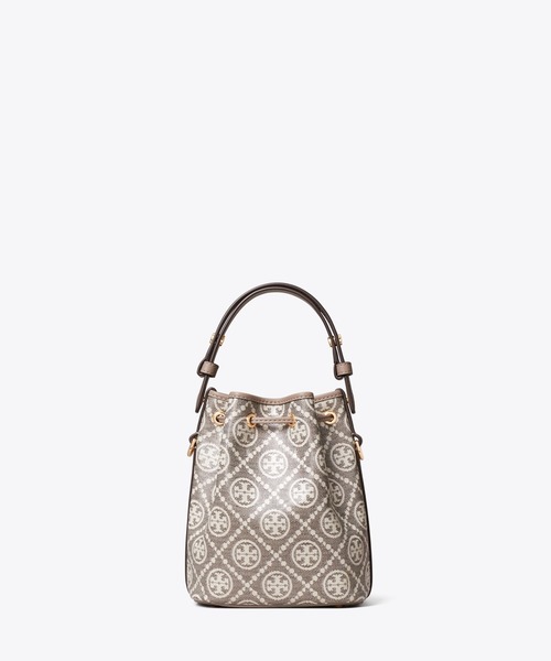 TORY BURCH（トリーバーチ）の「Tモノグラム コーテッドジャガード ミニ バケットバッグ（ショルダーバッグ・レディース・ダークブラウン・ONE SIZE）」の6枚目の写真