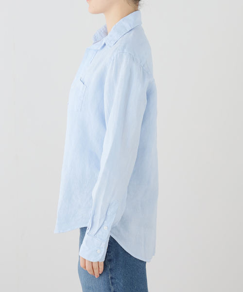 Frank&Eileen(フランクアンドアイリーン)の「Frank&Eileen/フランク&アイリーン WASHED LINEN シャツ(シャツ/ブラウス・レディース・ブルー系その他・X-SMALL)」の2枚目の写真