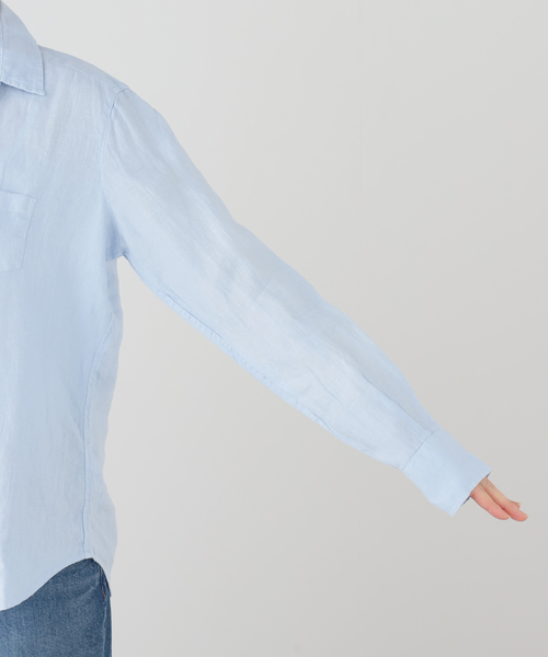 Frank&Eileen(フランクアンドアイリーン)の「Frank&Eileen/フランク&アイリーン WASHED LINEN シャツ(シャツ/ブラウス・レディース・ブルー系その他・X-SMALL)」の4枚目の写真