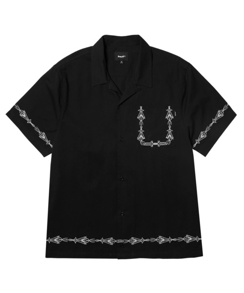 HUF(ハフ)の「PINSTRIPE EMB RESORT SHIRT(シャツ/ブラウス・メンズ・グリーン系その他/ブラック・S/M/L/XL)」の2枚目の写真