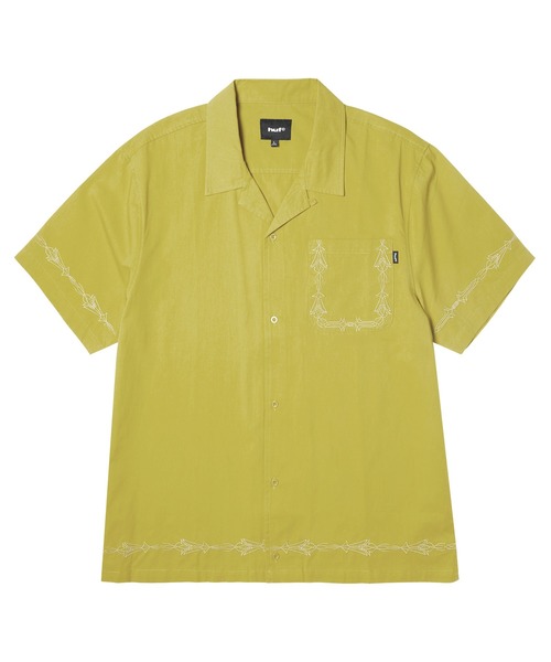 HUF(ハフ)の「PINSTRIPE EMB RESORT SHIRT(シャツ/ブラウス・メンズ・グリーン系その他/ブラック・S/M/L/XL)」の8枚目の写真