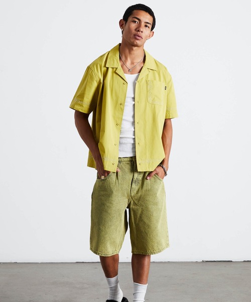 HUF(ハフ)の「PINSTRIPE EMB RESORT SHIRT(シャツ/ブラウス・メンズ・グリーン系その他/ブラック・S/M/L/XL)」の16枚目の写真