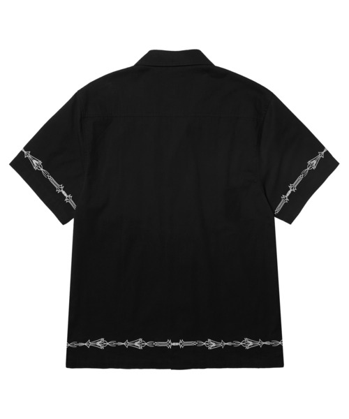 HUF(ハフ)の「PINSTRIPE EMB RESORT SHIRT(シャツ/ブラウス・メンズ・グリーン系その他/ブラック・S/M/L/XL)」の5枚目の写真