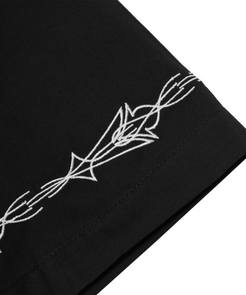 HUF(ハフ)の「PINSTRIPE EMB RESORT SHIRT(シャツ/ブラウス・メンズ・グリーン系その他/ブラック・S/M/L/XL)」の7枚目の写真
