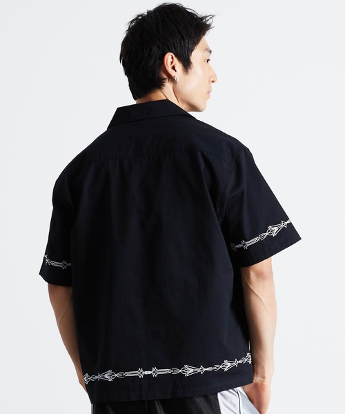 HUF(ハフ)の「PINSTRIPE EMB RESORT SHIRT(シャツ/ブラウス・メンズ・グリーン系その他/ブラック・S/M/L/XL)」の13枚目の写真