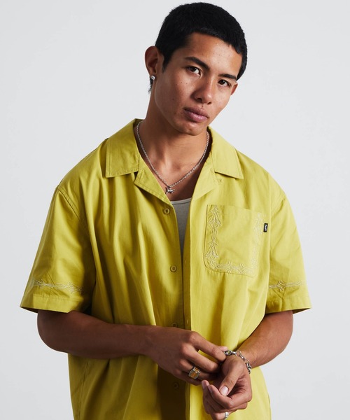 HUF(ハフ)の「PINSTRIPE EMB RESORT SHIRT(シャツ/ブラウス・メンズ・グリーン系その他/ブラック・S/M/L/XL)」の19枚目の写真