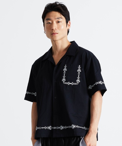 HUF(ハフ)の「PINSTRIPE EMB RESORT SHIRT(シャツ/ブラウス・メンズ・グリーン系その他/ブラック・S/M/L/XL)」の12枚目の写真