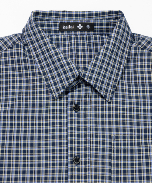 kaifai（カイファイ）の「フラットチェックシャツ（ネイビー）K26QB225（シャツ/ブラウス・レディース・その他・MEDIUM/LARGE）」の5枚目の写真