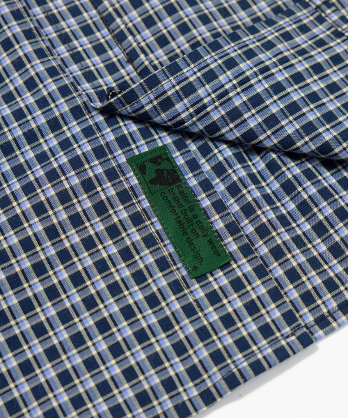 kaifai（カイファイ）の「フラットチェックシャツ（ネイビー）K26QB225（シャツ/ブラウス・レディース・その他・MEDIUM/LARGE）」の2枚目の写真
