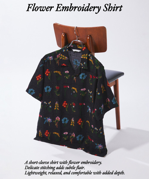 JOURNAL STANDARD(ジャーナルスタンダード)の「フラワー エンブロイダリー 半袖 シャツ(シャツ/ブラウス・メンズ・ブラック/ブルー系その他/ホワイト・MEDIUM/LARGE)」の3枚目の写真