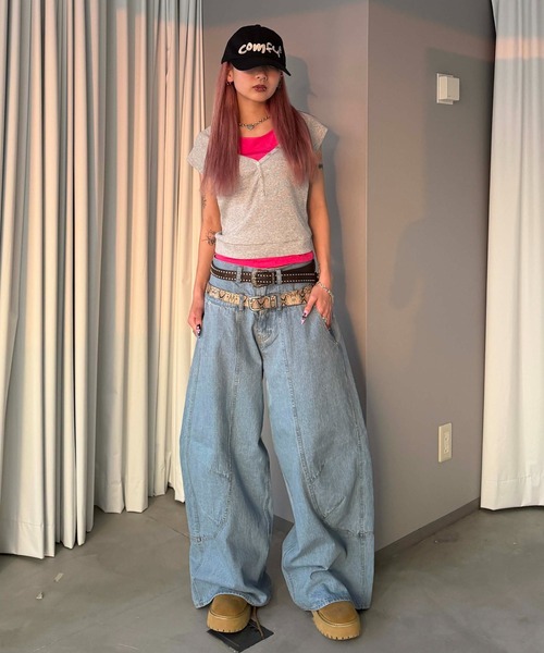 sedacle（セダクル）の「ダブルウエストバレルデニム（デニムパンツ・メンズ・ブラック/ライトブルー・LARGE/MEDIUM/SMALL）」の17枚目の写真