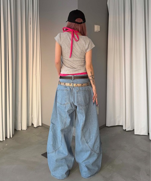 sedacle（セダクル）の「ダブルウエストバレルデニム（デニムパンツ・メンズ・ブラック/ライトブルー・LARGE/MEDIUM/SMALL）」の19枚目の写真